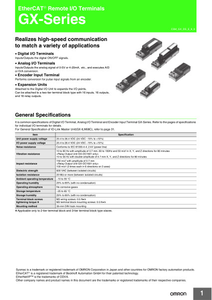 EtherCAT® Remote I/O Terminals



Realizes high-speed communication to match a variety of applications